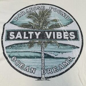 Comfort Colors Clearwater Beach Shirt Mens Large Salty Vibes Florida Graphic Tee